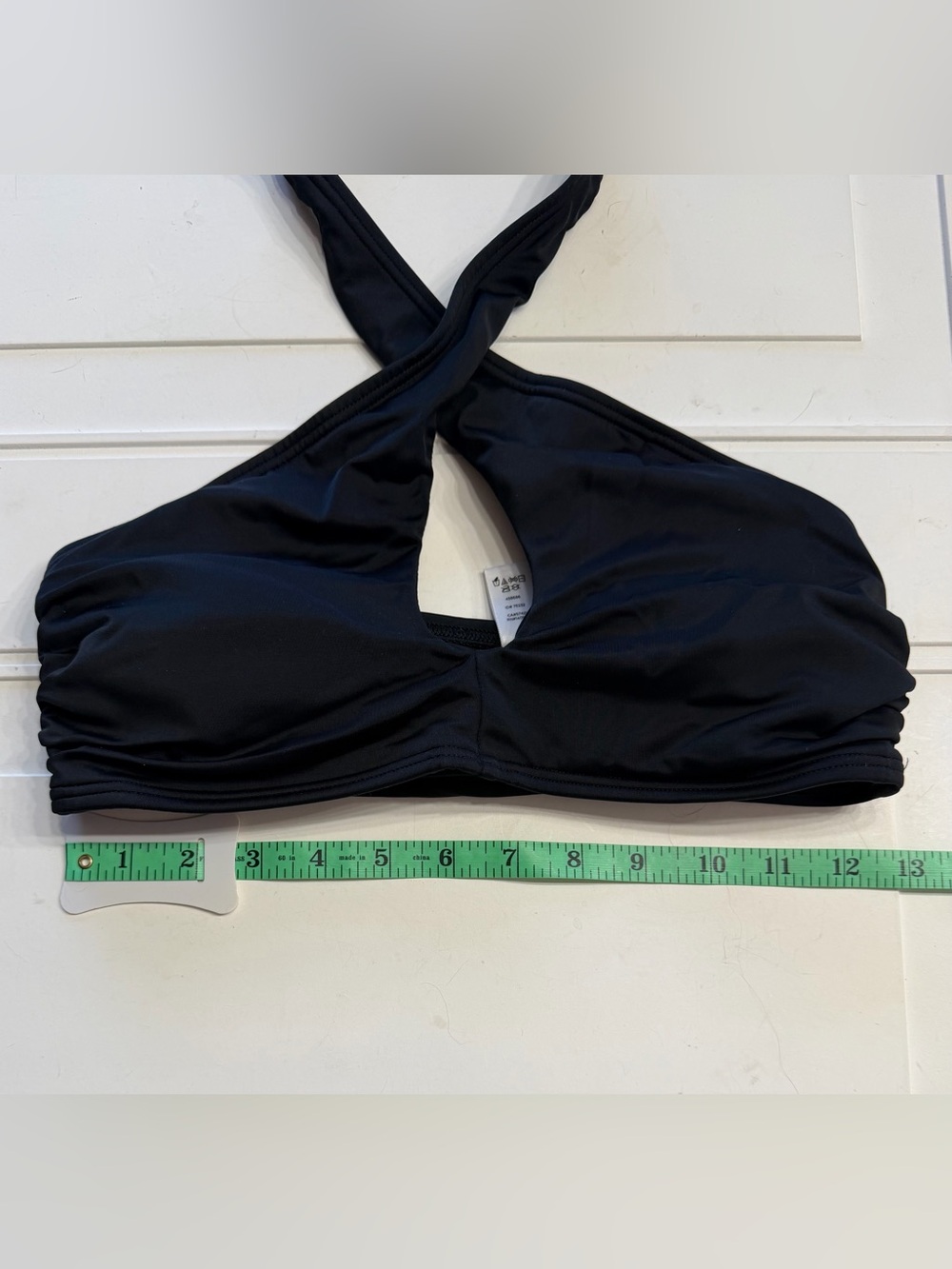 LOFT Beach Women’s Sz M Black Criss Cross Front Bikini Top Swimsuit - Picture 3 of 5